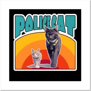 Cat Police Officer Policeman Funny Police Posters and Art